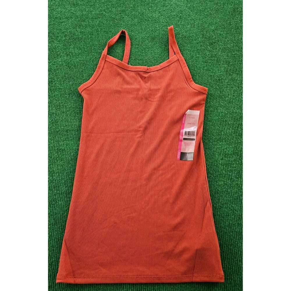 No Boundaries Girls Ribbed Tank Top Spaghetti Strap‎ Orange XS/XCH
